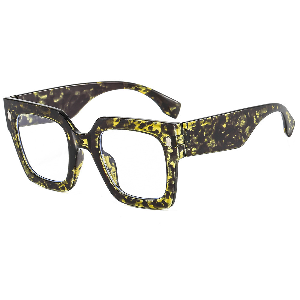 Square Large Frame Glasses Clear Lens Light Blocking Glasses Women Ladies