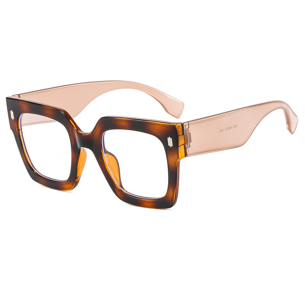 Square Large Frame Glasses Clear Lens Light Blocking Glasses Women Ladies