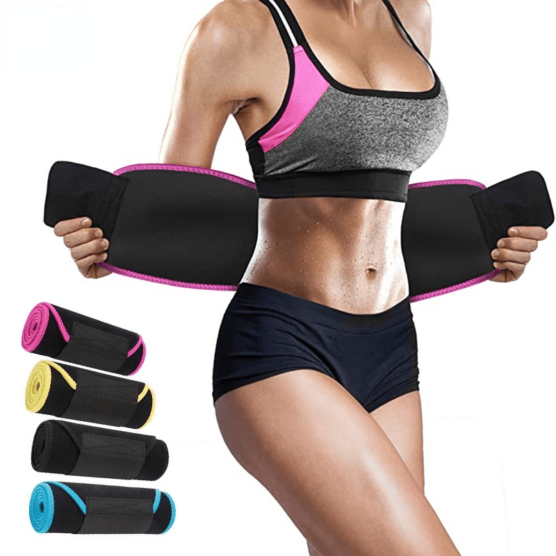 1pc Black Neoprene Sweat Workout Abdomen Belt, Adjustable Breathable Back  Lumbar Support, Workout Sweatband, Waist Trimmer, Tummy Control For Body Sha