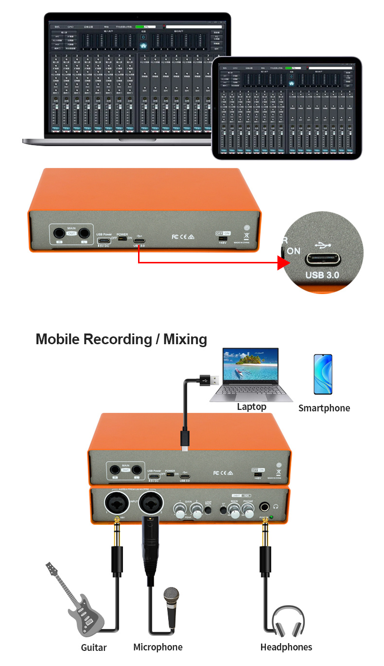 Audio Interface Sound Card Monitor Electric Guitar Live Temu Australia