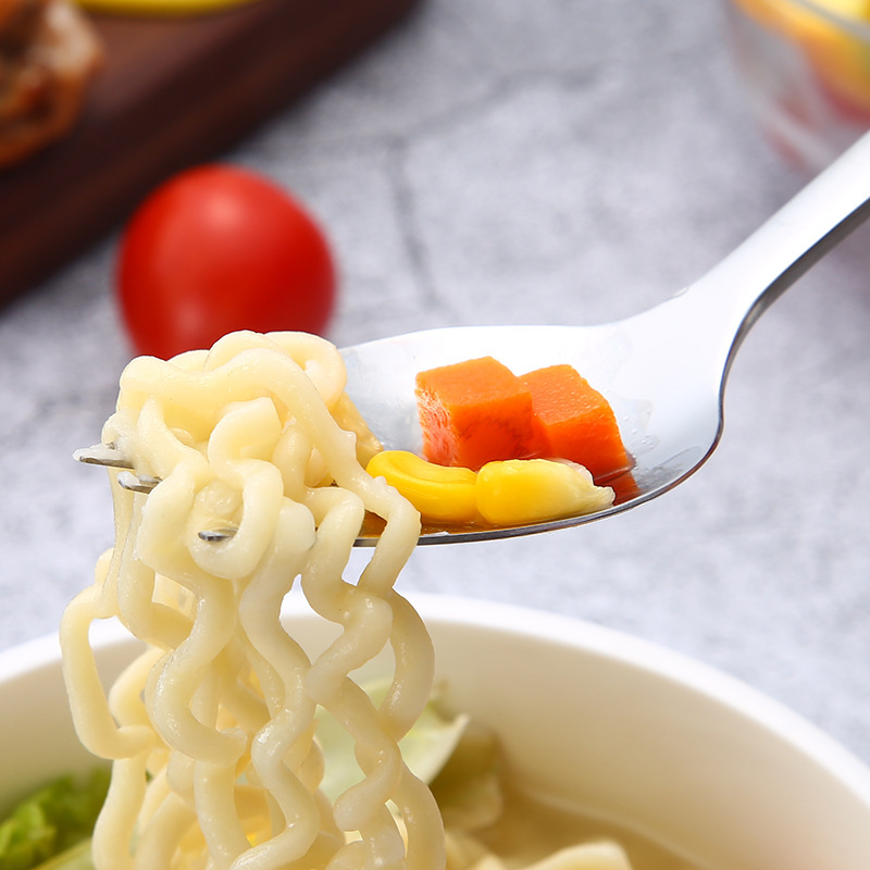 Cuchara de tenedor de fideos ramen de 4 piezas, tenedor de cuchara de  fideos ramen, combo