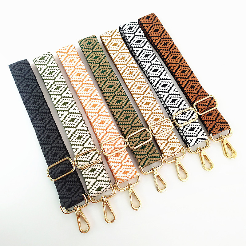 Embroidered Jacquard Bag Strap Adjustable Shoulder Crossbody Replacement