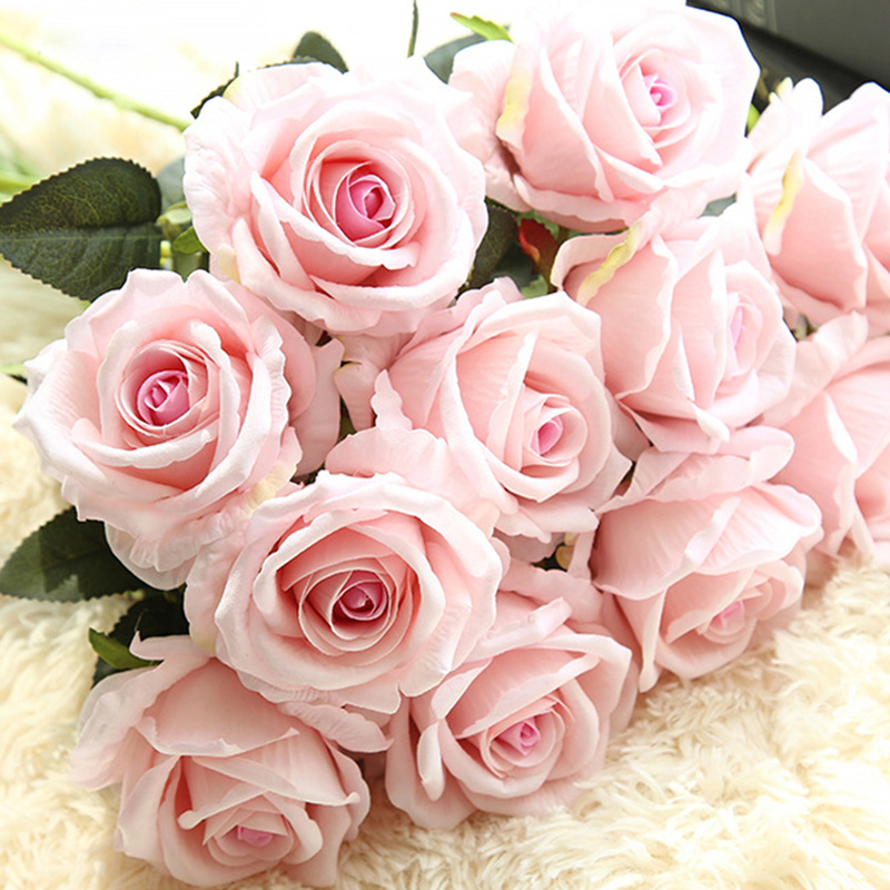 10pcs Artificial Silk Rose, Fake Flower With Long Stems Fake Rose For Home  Wedding Party Decoration Home Kitchen Decor