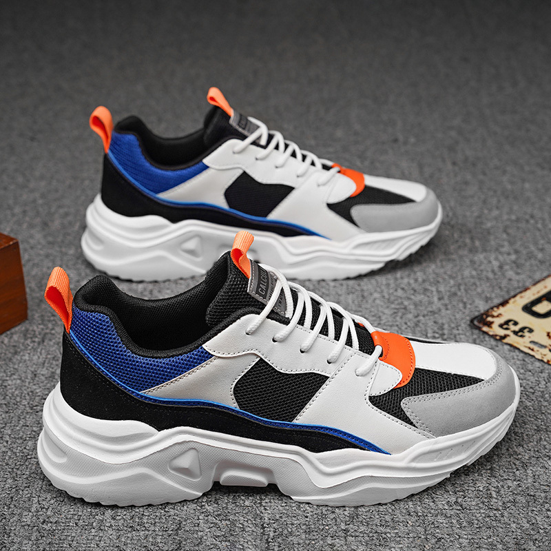 

Men's Color Block Trendy Breathable Mesh Lace Up Sneakers