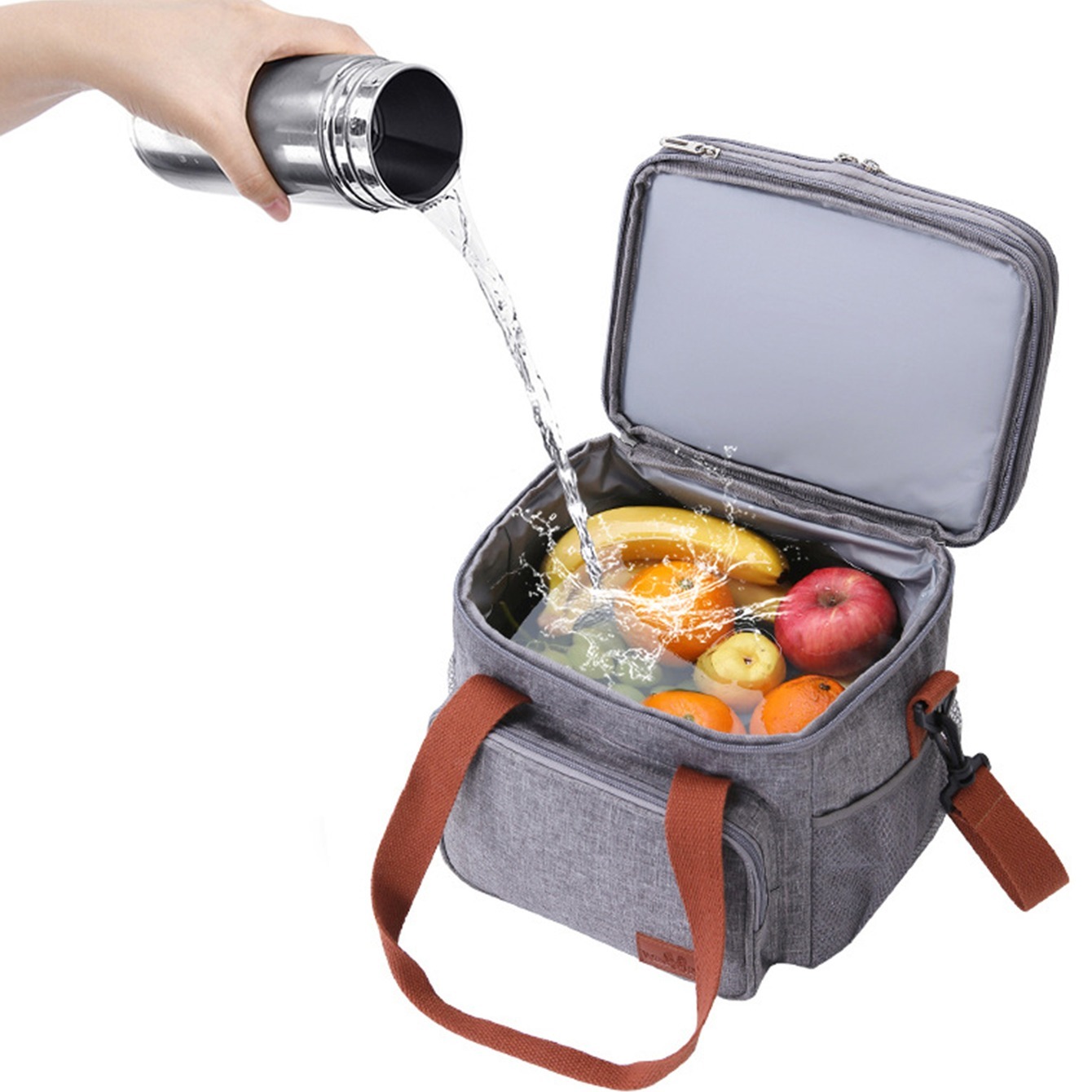 Large Capacity Waterproof Picnic Bento Bag With Ice Pack And Lunch Box -  Perfect For Outdoor Activities And Picnics - Temu