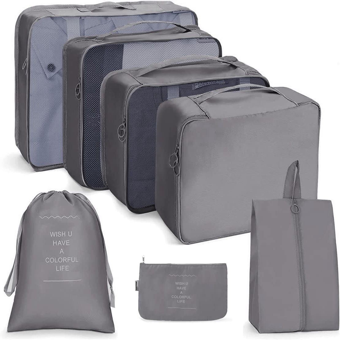 18 cubos de equipaje para equipaje organizador de maleta de viaje, bolsas  organizadoras de viaje para equipaje, bolsa de almacenamiento de equipaje  de