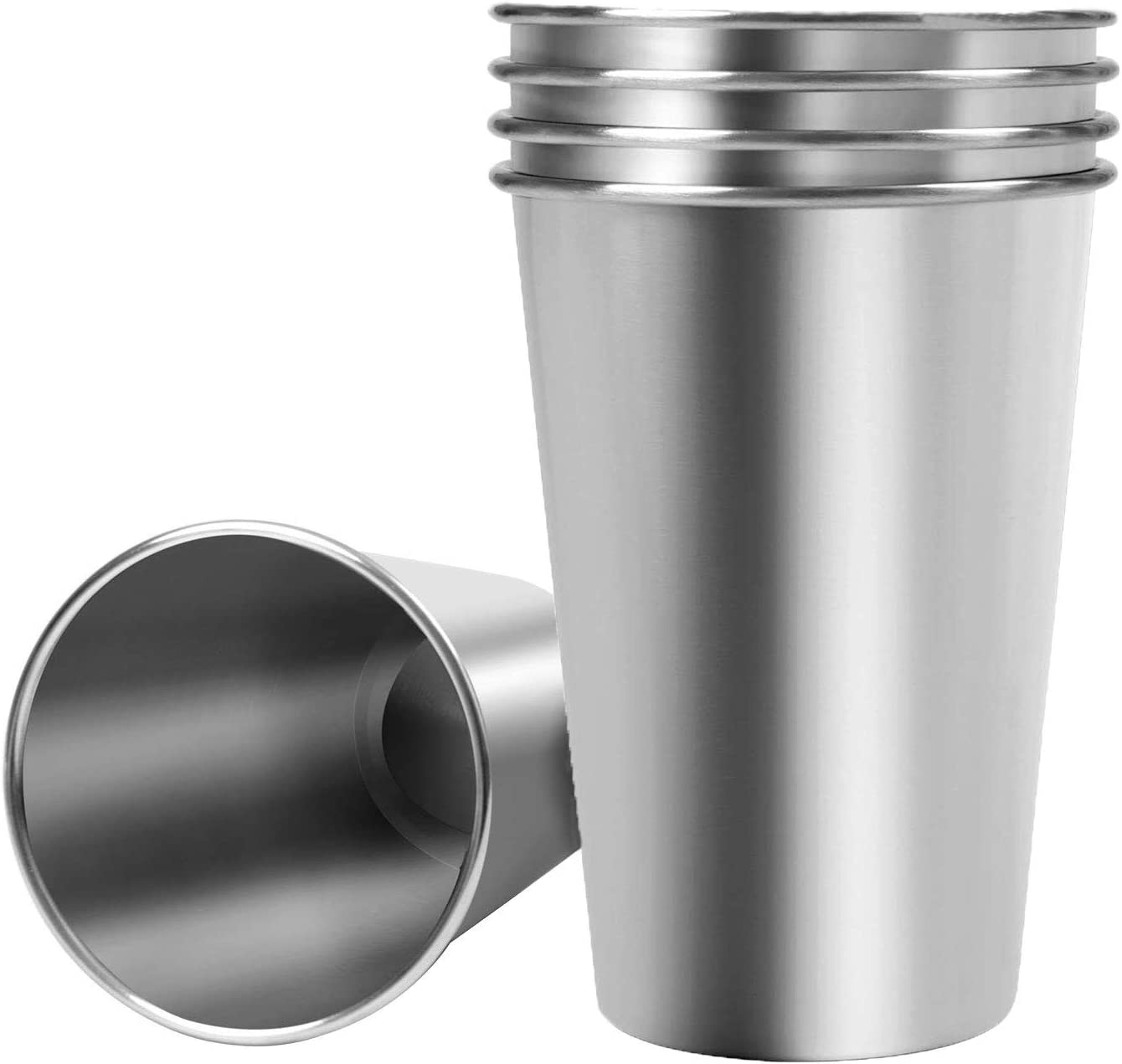 16 Pack Stainless Steel Cups for Kids and Adult Pint Cup Tumbler Metal Cups  Stac