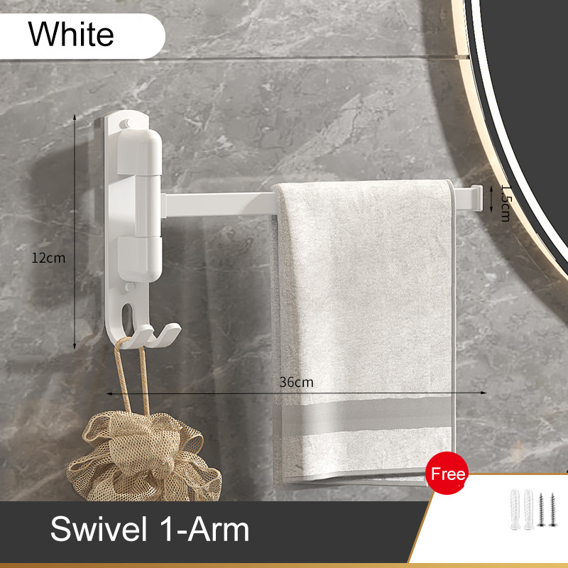 Stylish Convenient Swivel Towel Rack Bathroom Wall Mounted - Temu