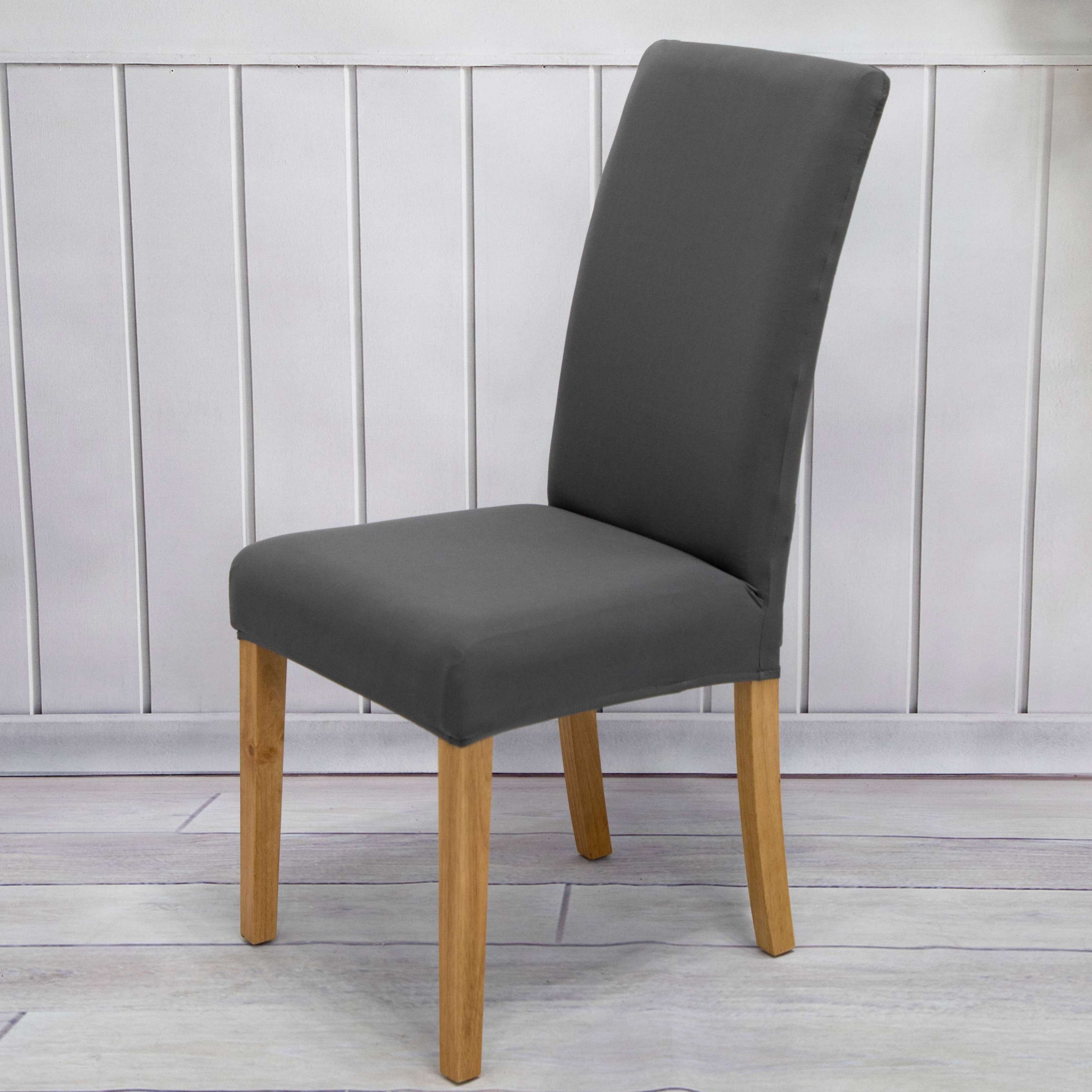 1pc Milk Solid Color Stretch Chair Slipcover, For Dining Room, Hotel, Ceremony