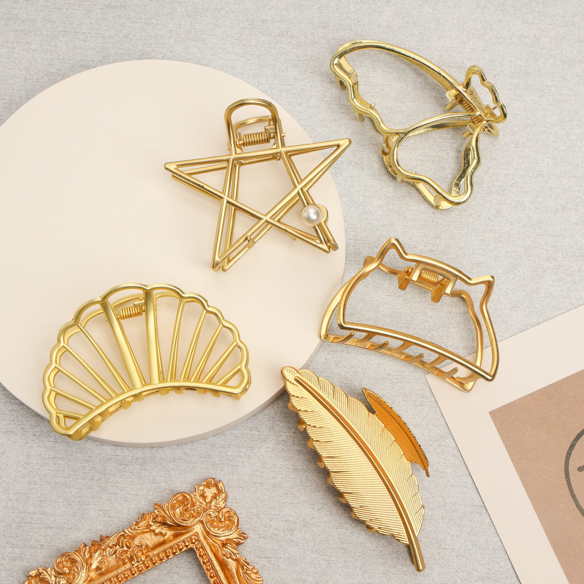 4 Stück Schmetterling Haarspangen Gold – Metall Haarklammern, 4,5x2,8 Cm, Elegante Seitenclips Für Damen