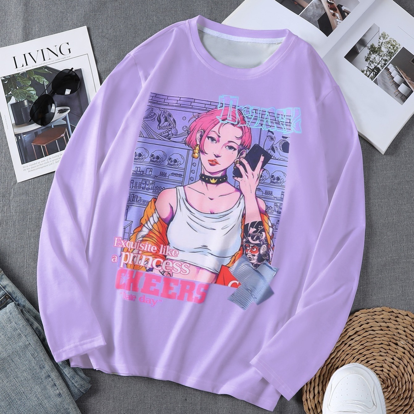 Camiseta Kawaii Anime Girl Print, manga curta gola redonda Top casual para  primavera e verão, roupas femininas - Temu Portugal