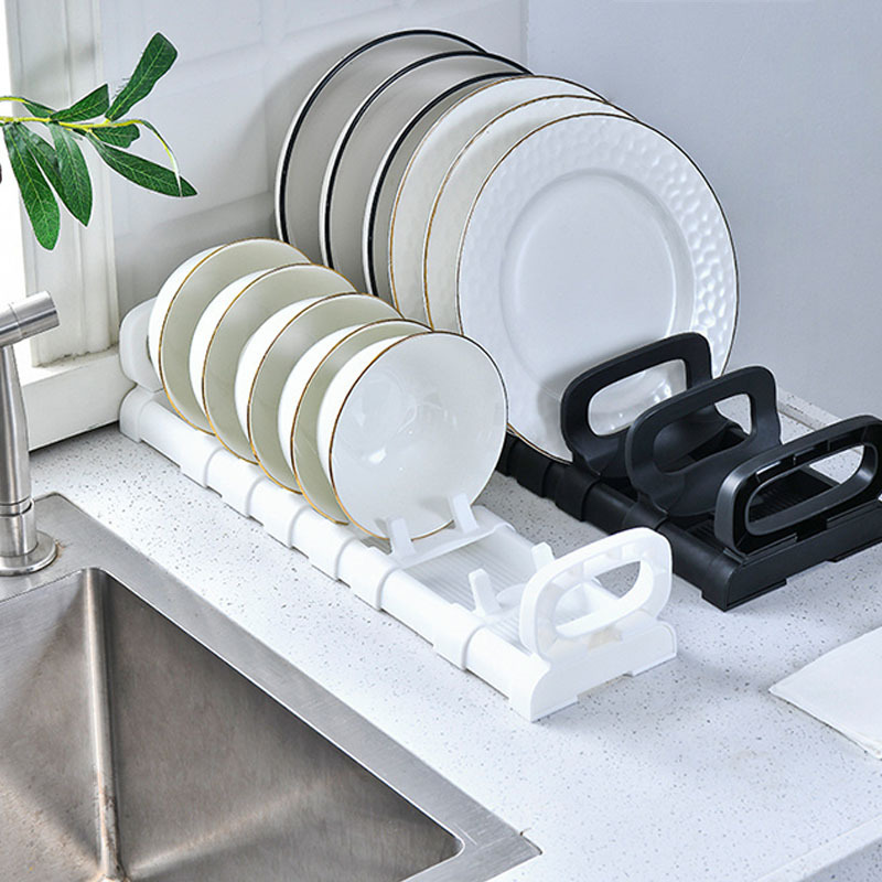 Kitchen Sink Dish Plate Drain Rack Bowl Dish Drying Holder Basket