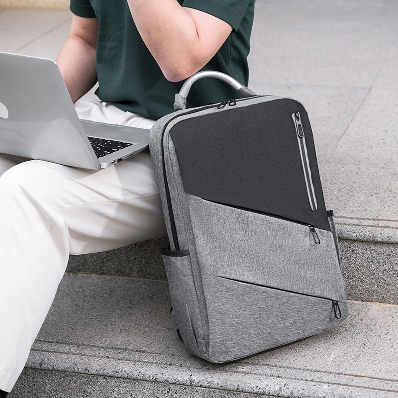 1 mochila para ordenador con asa de aluminio ligera y sencilla para  negocios, puerto USB para viajes diarios