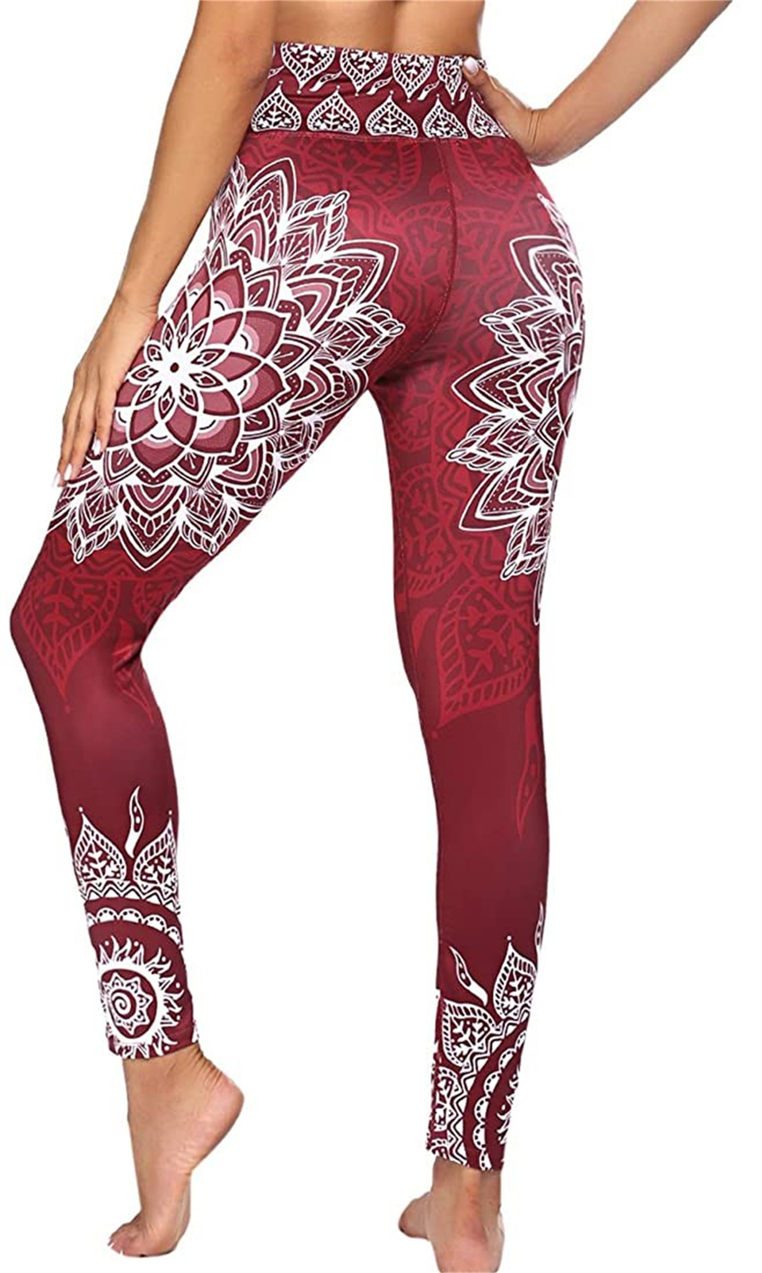 Mandala Leggings, Yoga Pants, Colorful Patterned High Waist
