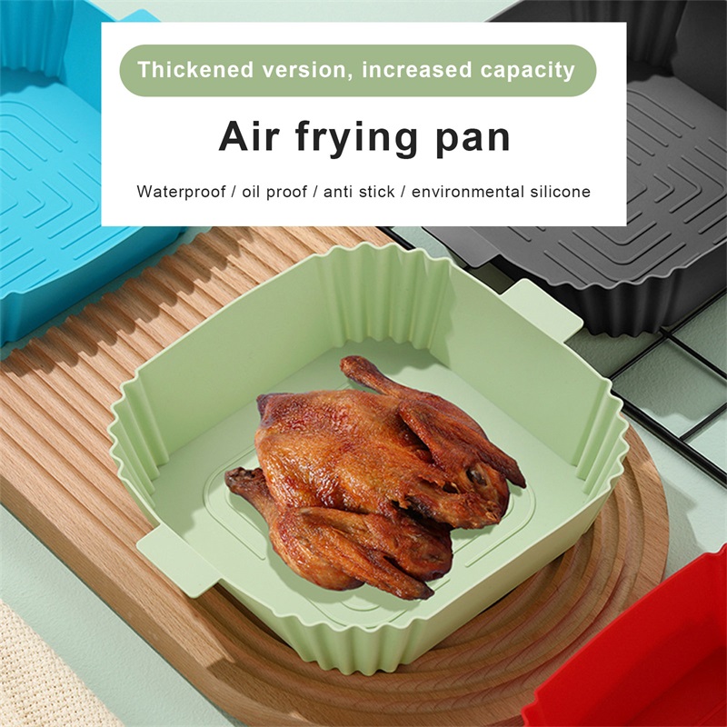 Reusable Air Fryer Pad Silicone Air Fryer Tray Rectangular Basket Baking  Inner Liners Cooking Tool for