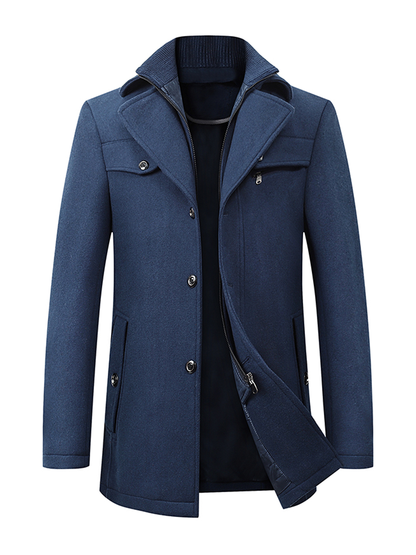 New Wool Coat Men's Business Casual Thick Warm Slim Jacket - Temu