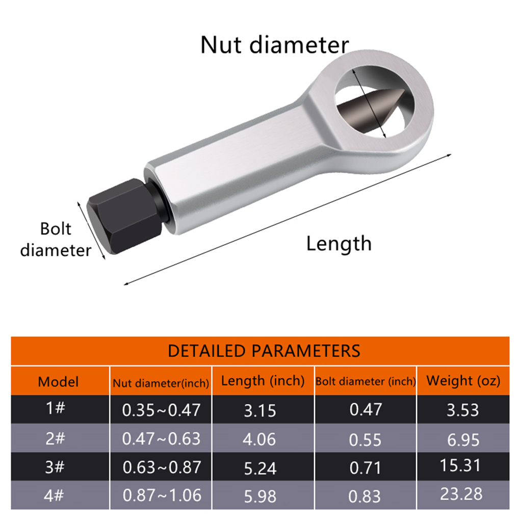 Damaged Rusty Nut Splitter Spanner Cracker Separator Bolt Nut Extractor  Remove Cutter Tool Manual Pressure Tools