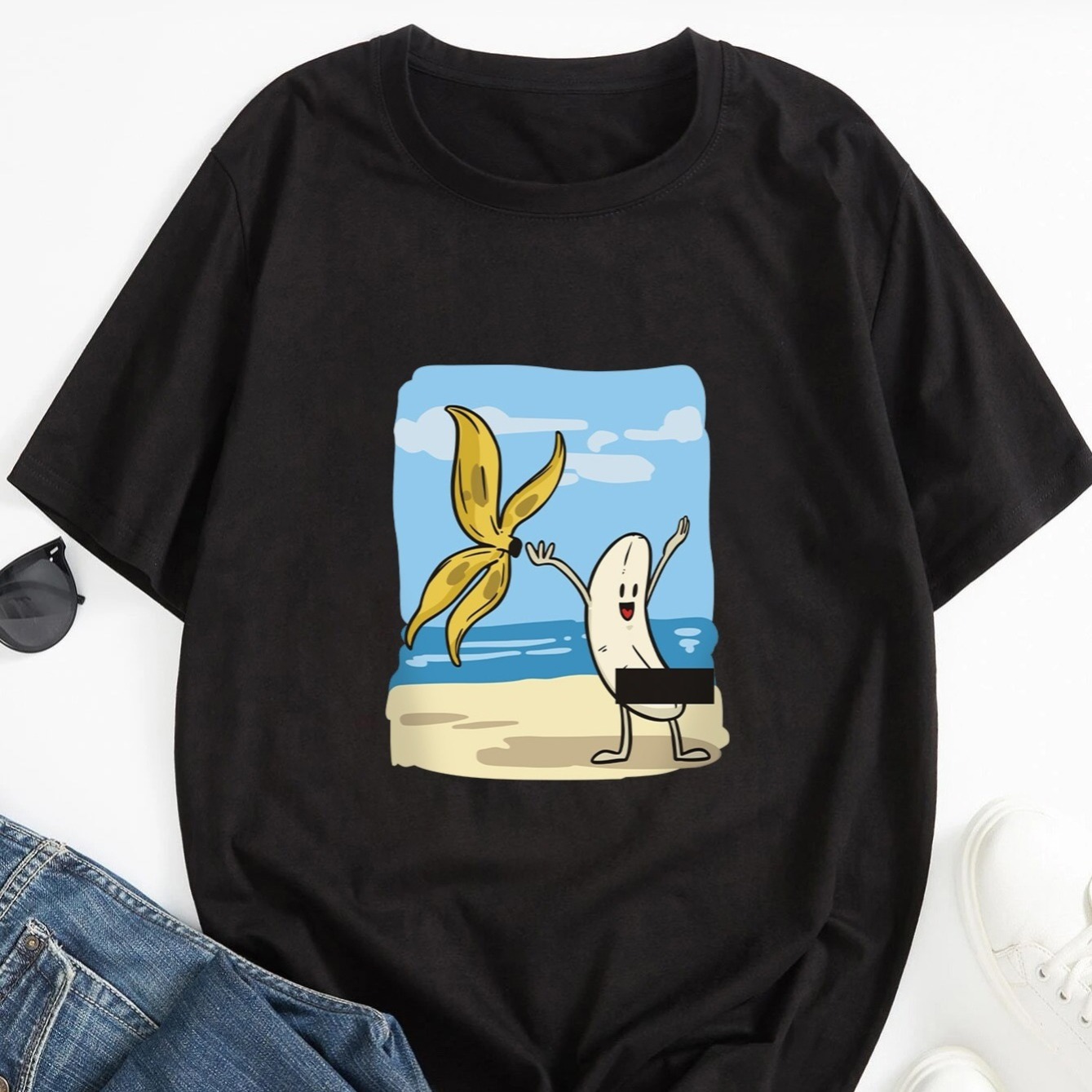 

T-shirt À Col Rond Décontracté Imprimé «Funny Banana» Pour Hommes Et Femmes, Nouvelle Collection 2024 Pour L'Automne Et L'Hiver