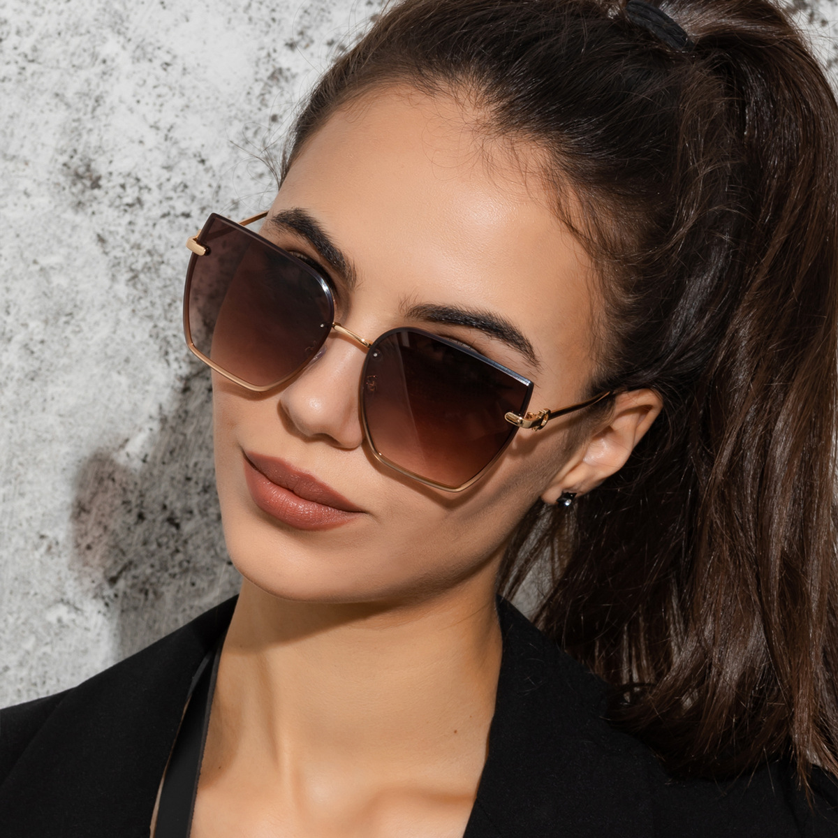 Vintage Square Cat Eye Sunglasses Women Trendy Rimless Oversize Candy Color  Frameless Eyewear Luxury Cateye Sunglasses Shades