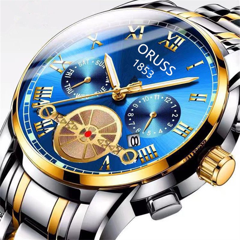 2022 new watch mens luminous waterproof high end temperament trend mens watch calendar steel band large dial details 0
