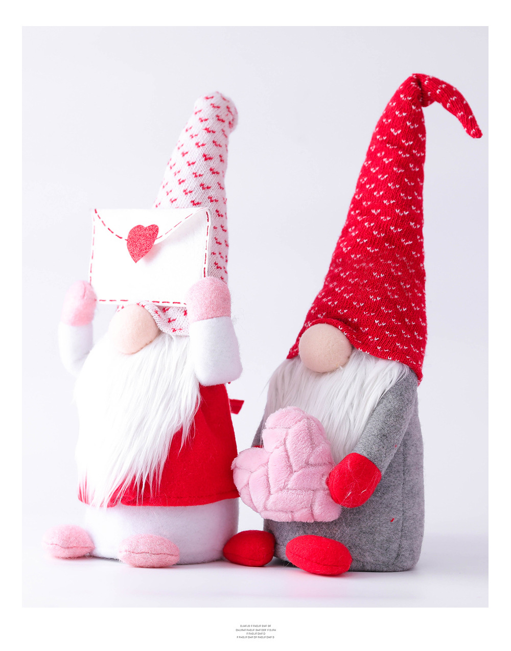Swedish Sponge Dish Cloth  Valentine Red Gnome Hearts - Golden
