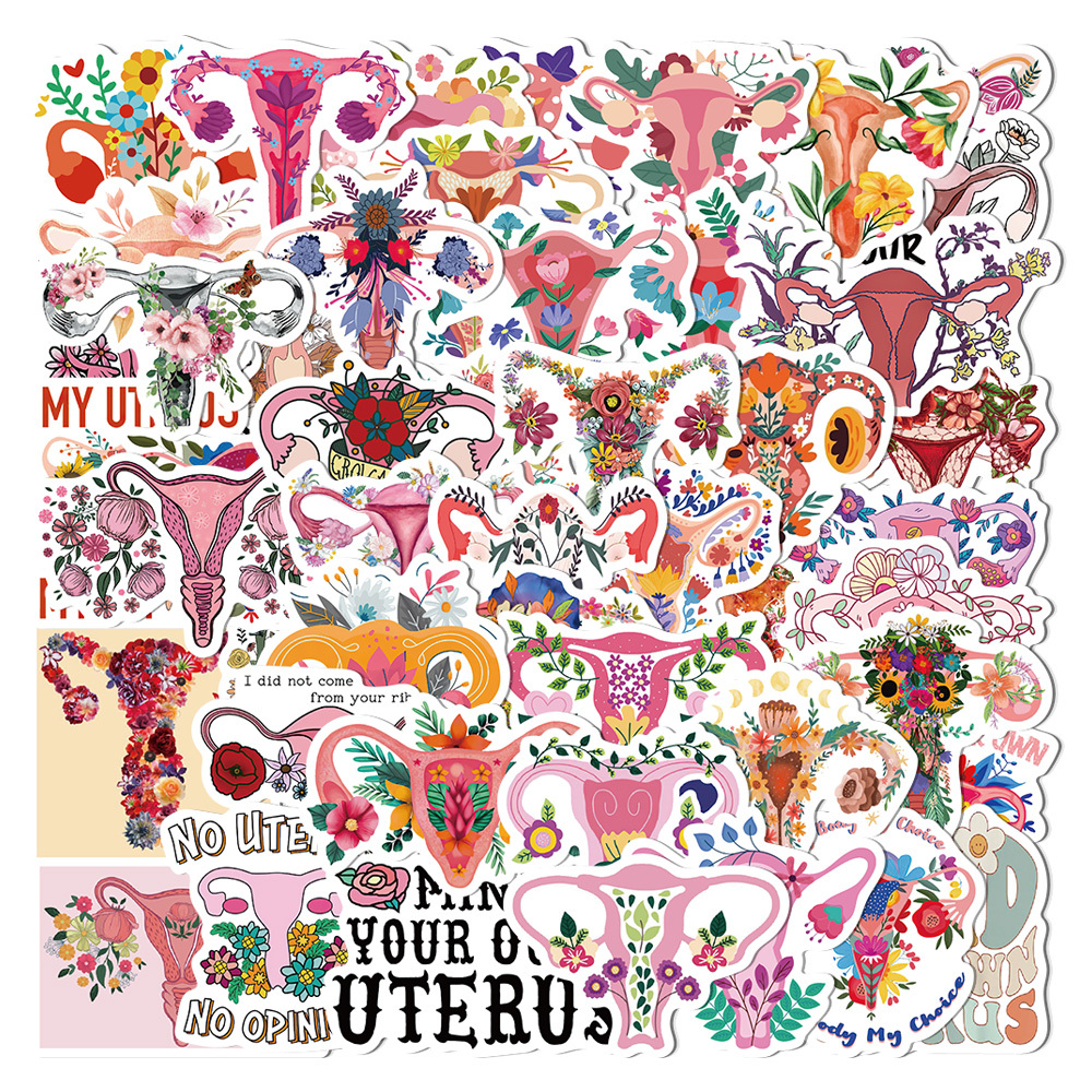 Woman's Rights Uterine Flower Stickers Fashion Fun - Temu