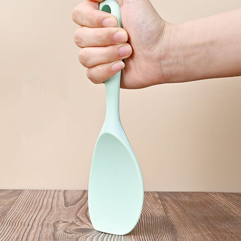 Heat-resistant Silicone Pan Spatula With Integrated Wok Spatula