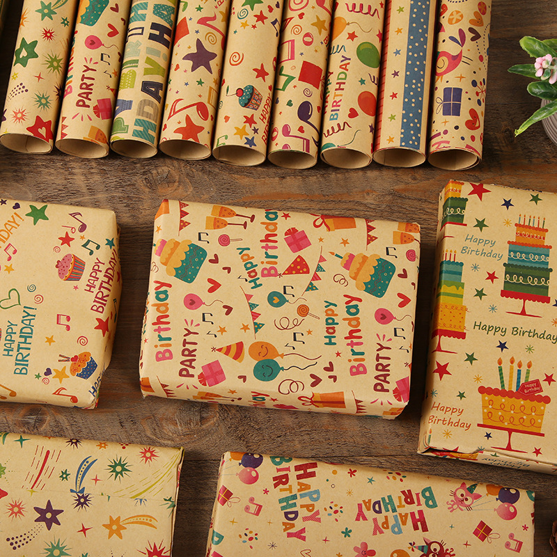 Birthday Gift Wrapping Paper Note Wrapping Paper Cake Temu