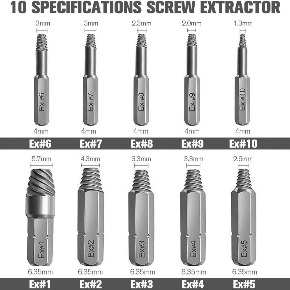 6 Pzas. Extractor Tornillos Dañados Set Brocas Extractoras - Temu