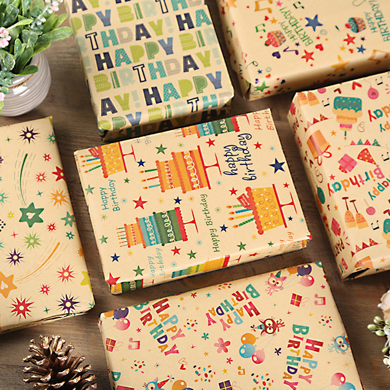 Birthday Gift Wrapping Paper Note Wrapping Paper Cake Temu