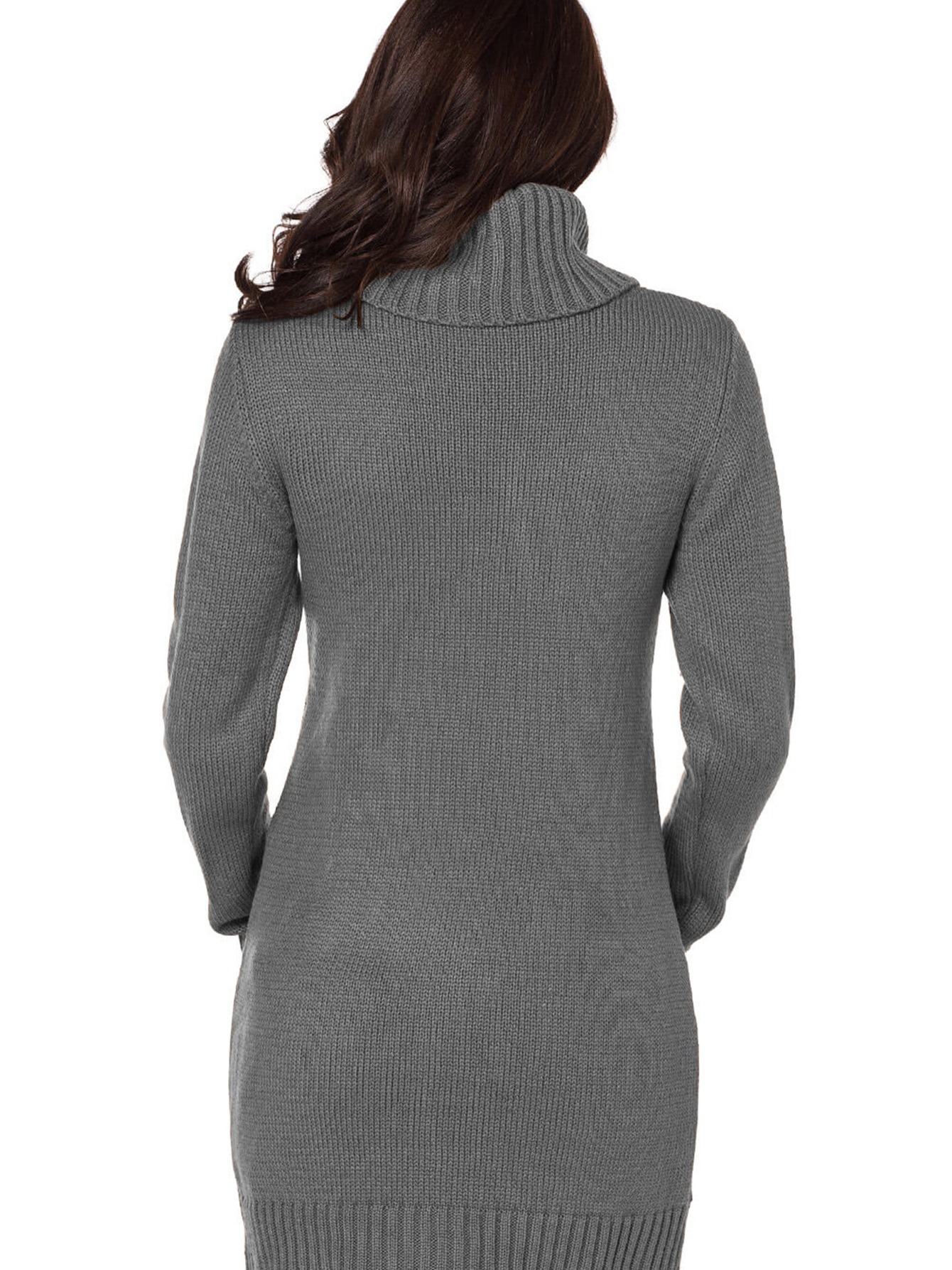 Women's Sweater Turtleneck Cable Knit Sweater Dress Temu
