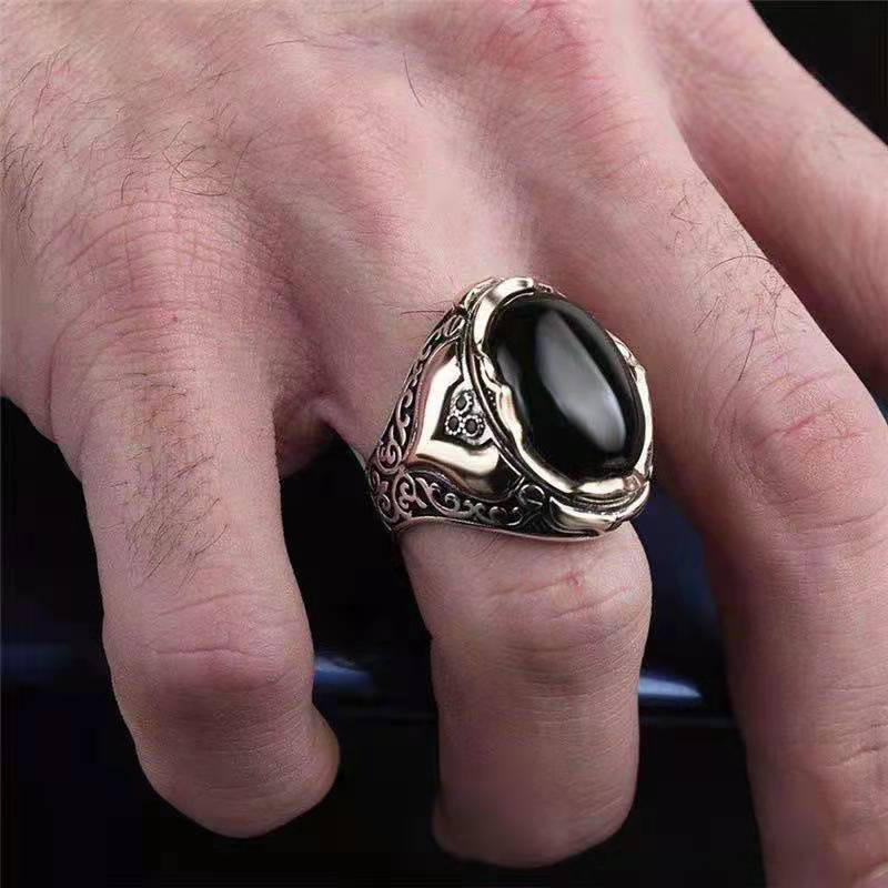 Men's Carved Ring, Unique Design