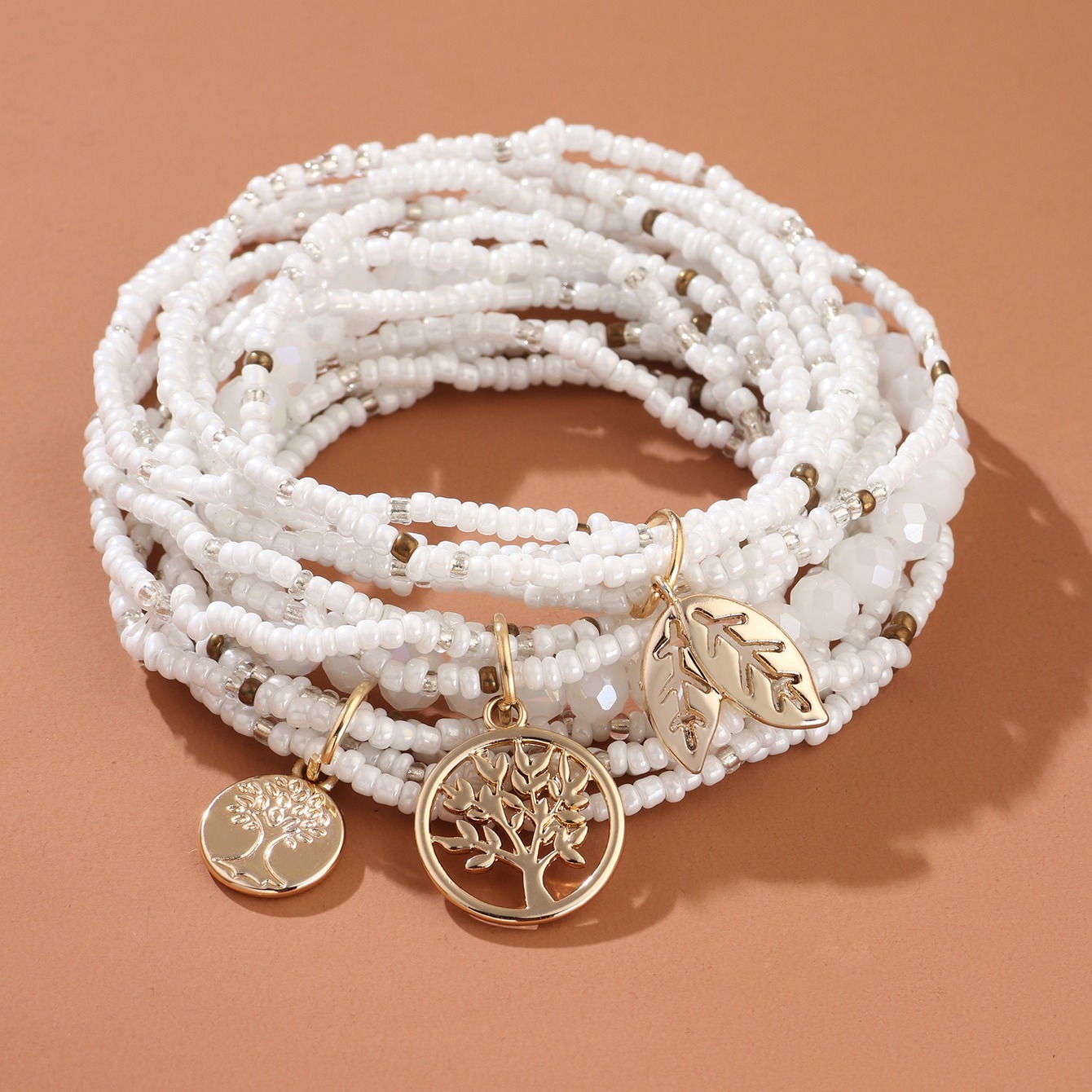 Boho Style Beaded Bracelet Set Stackable Hand Jewelry - Temu Canada