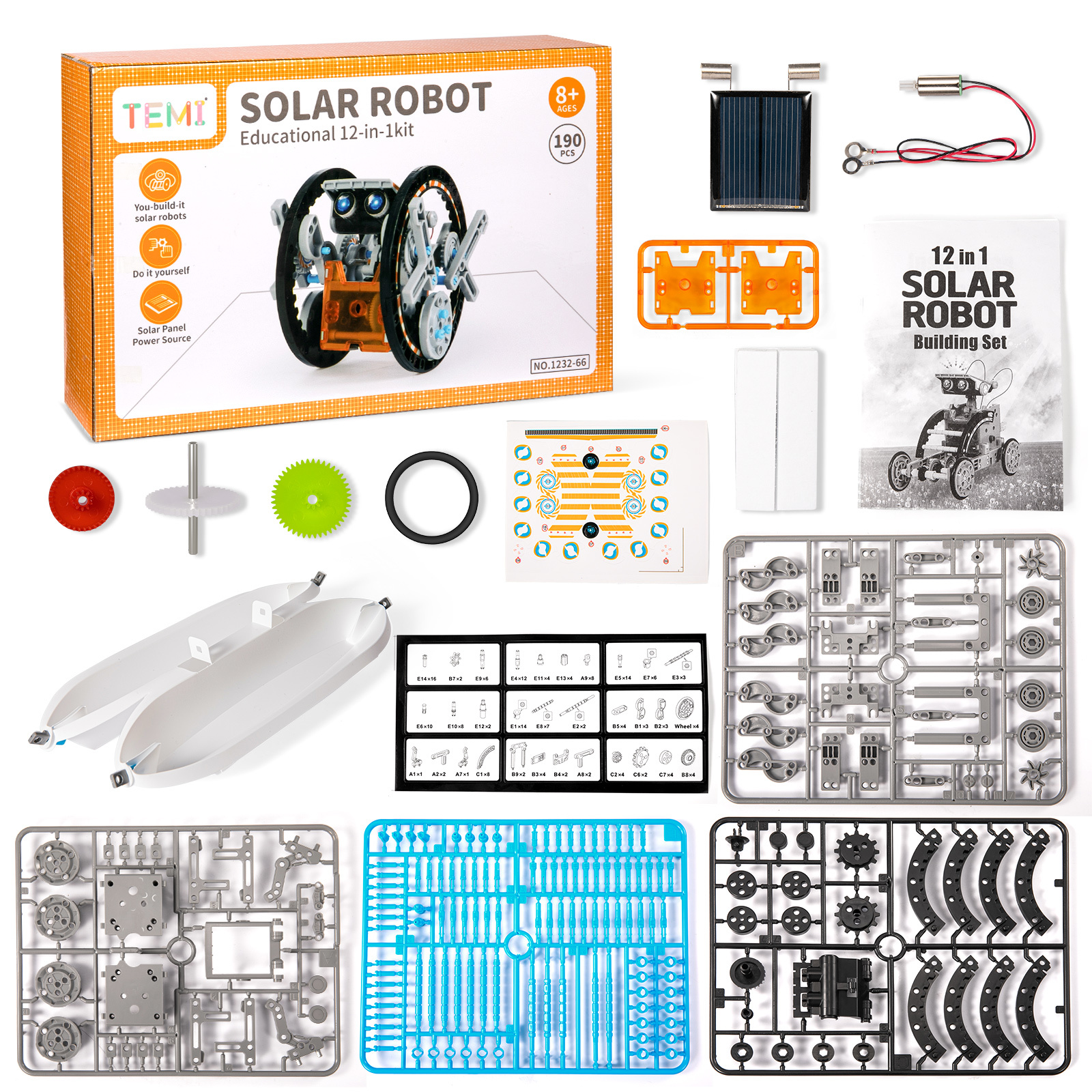  Solar Robot Toys for Kids Ages 8-12, 12-in-1 STEM