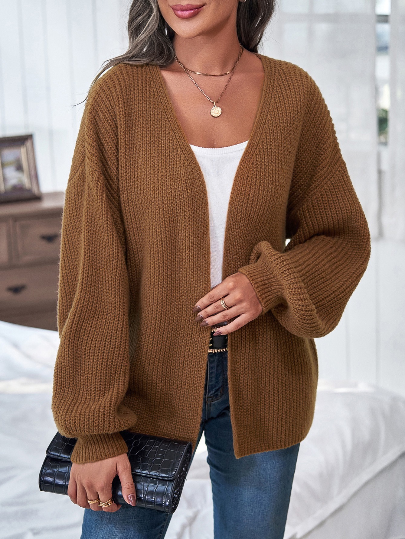 Lyra Black Sweater Cardigan Woman – EternalMode