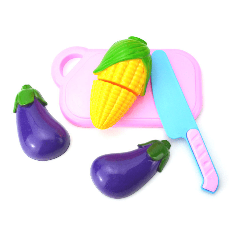 Kids Pretend Role Play Kitchen Fruit Vegetable Food Toy Cutting Set Gift