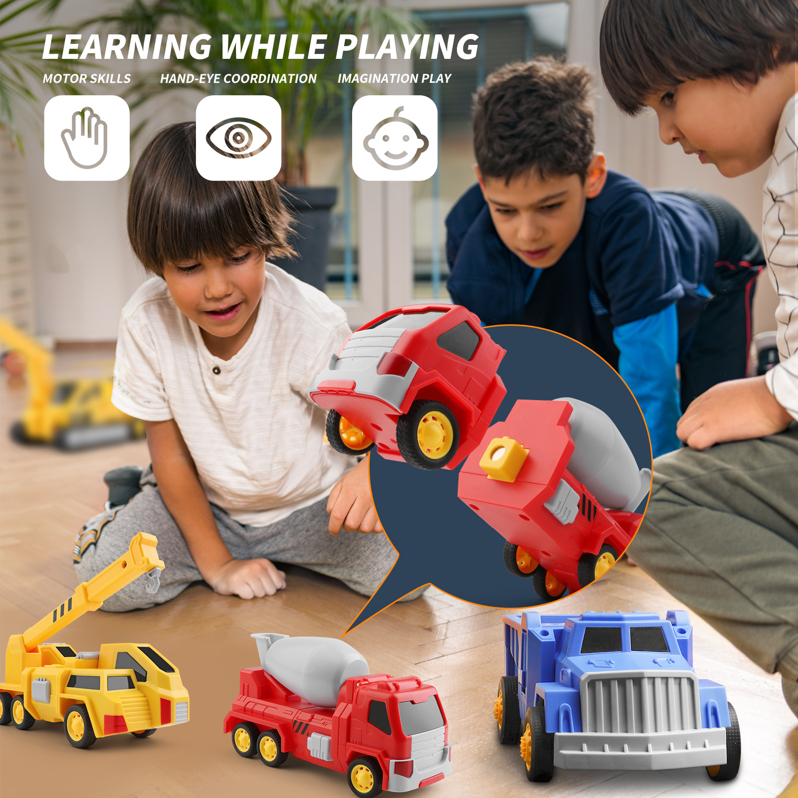  Juguetes para niños de 4 años, helicóptero desmontable 3 en 1,  camión de misiles, transforma de barco a robot, juguetes para niños de 4 a  6 años, juguetes STEM para niños