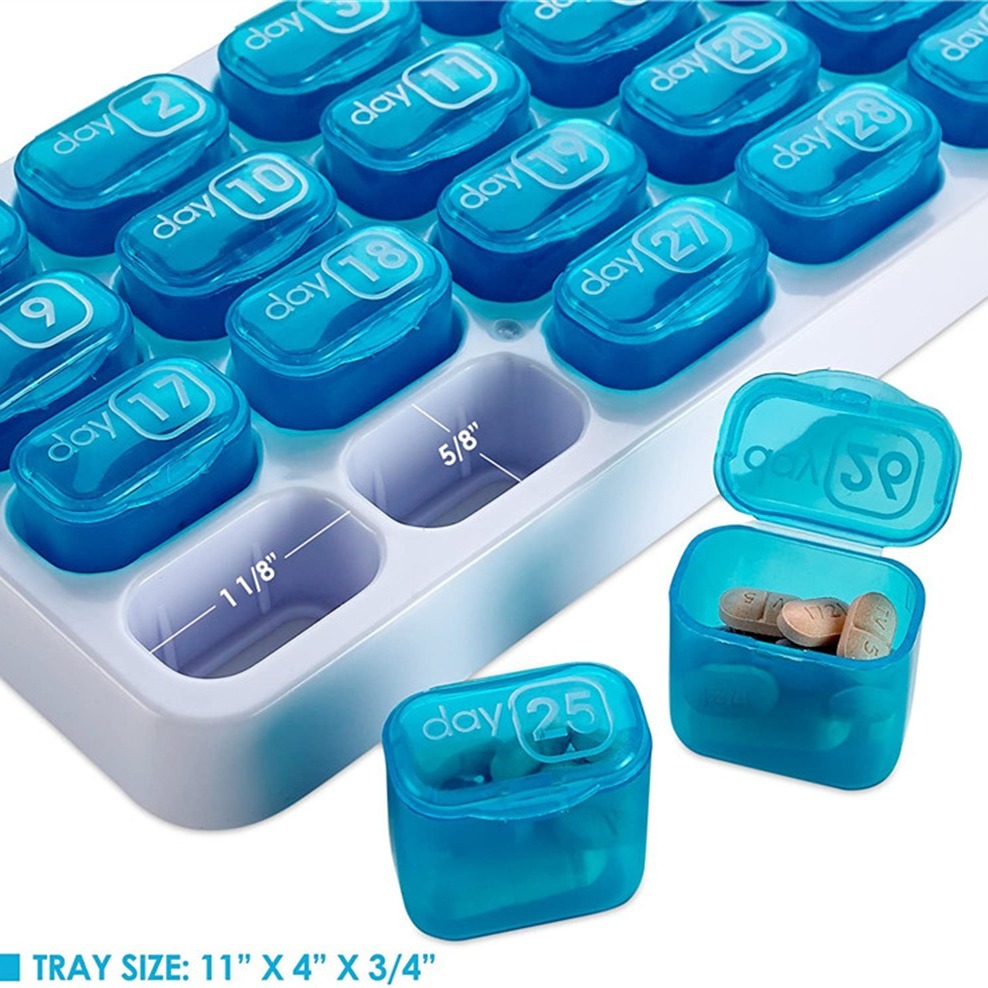 31 Day Monthly Pill Organizer Medication Pod Compartment Planner