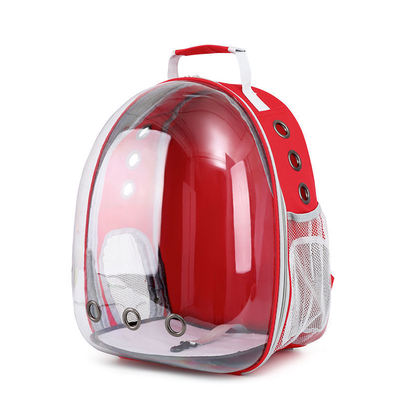 Cat Carrier - Breathable Space Bubble Cat Backpack, Red