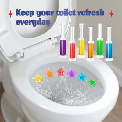 1pc/6pcs Toilet Gel Stamp Flower Fragrance Bathroom Deodorizer Bowl Cleaner Toilet Wand Refills