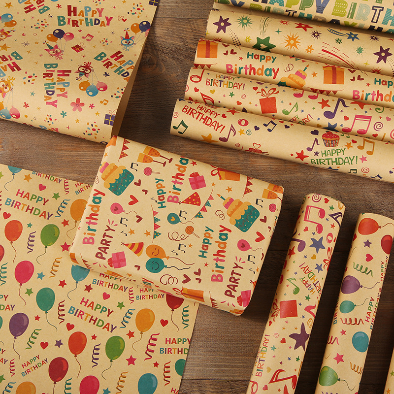 Birthday Gift Wrapping Paper Note Wrapping Paper Cake Temu