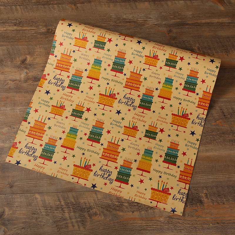 Birthday Gift Wrapping Paper Note Wrapping Paper Cake Temu