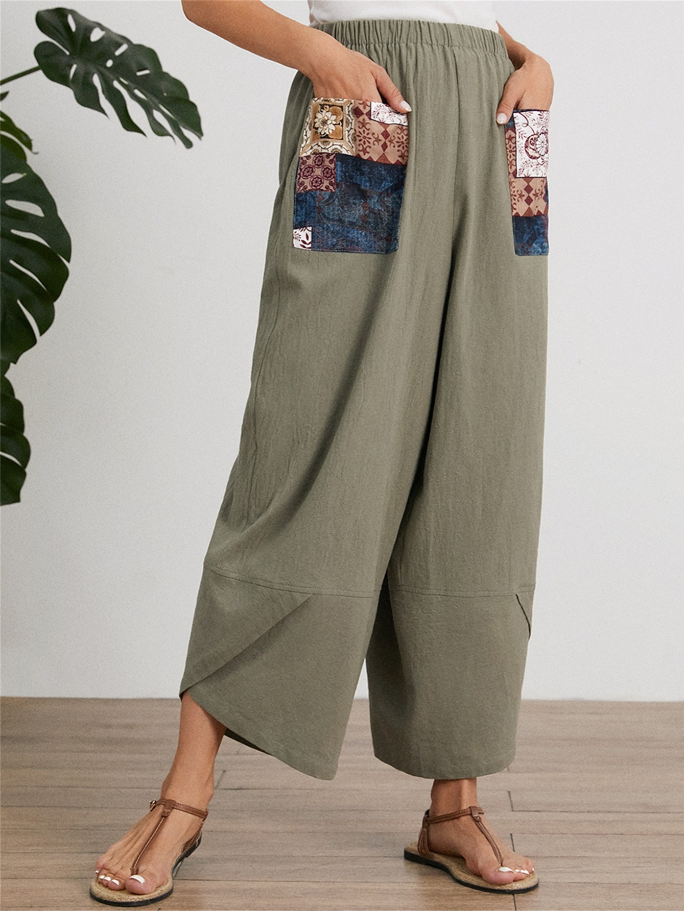 Solada Pantalón casual de mujer de talle alto: a la venta a 9.99