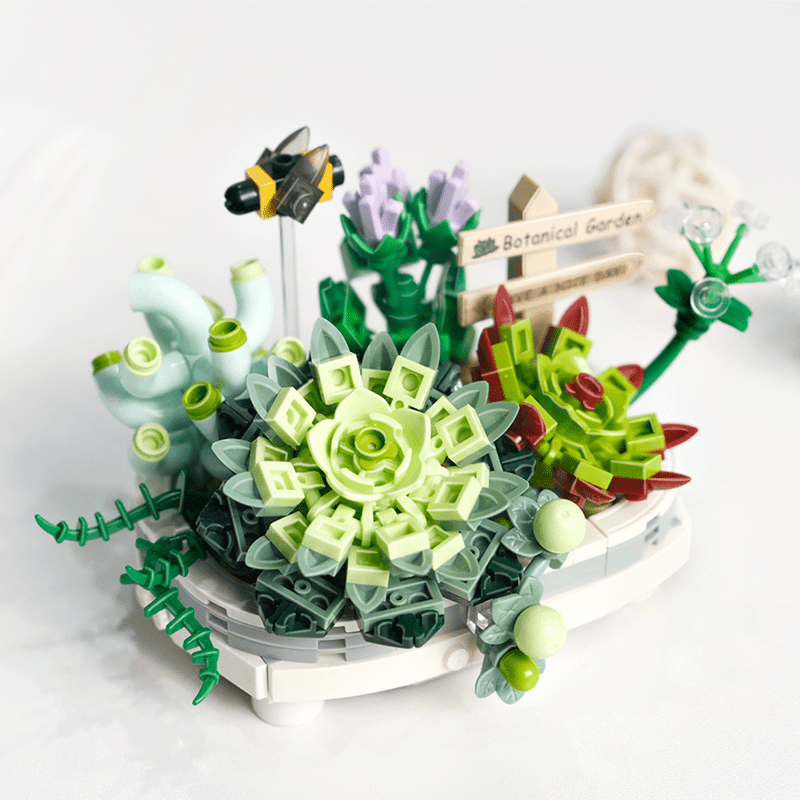 Ciliegio, piante grasse Plant Decor Set Bonsai Building Block Kit  compatibile con Lego