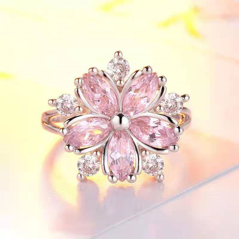 Pink diamond 2025 flower ring