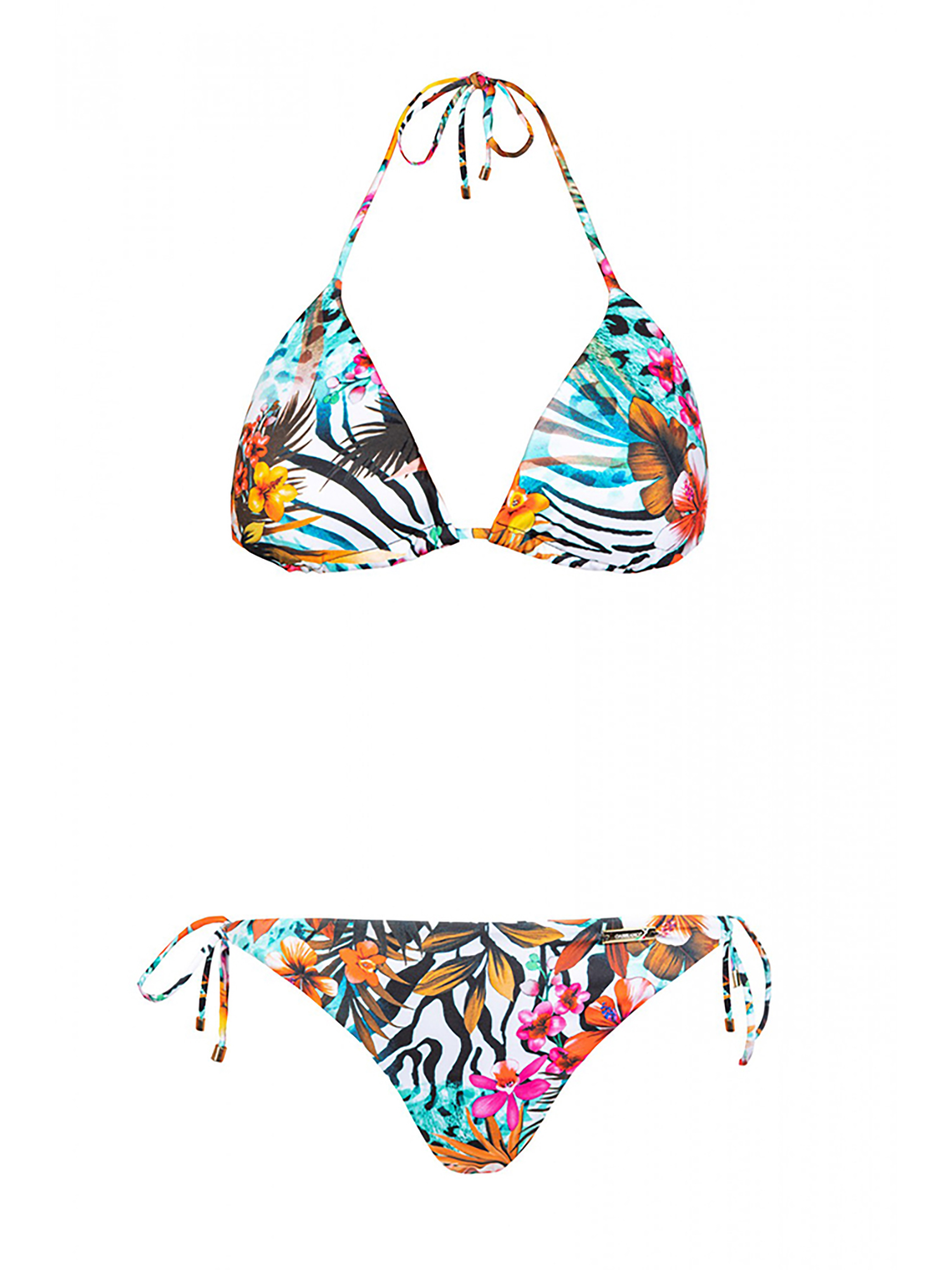 Flowers Print Side Tie Bikini Swimsuit - Temu