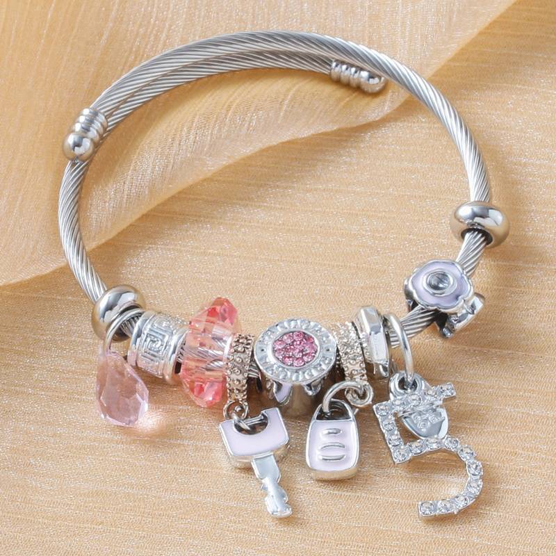 Number Lock Key Pendant Open Bracelet - Clothing, Shoes & Jewelry - Temu