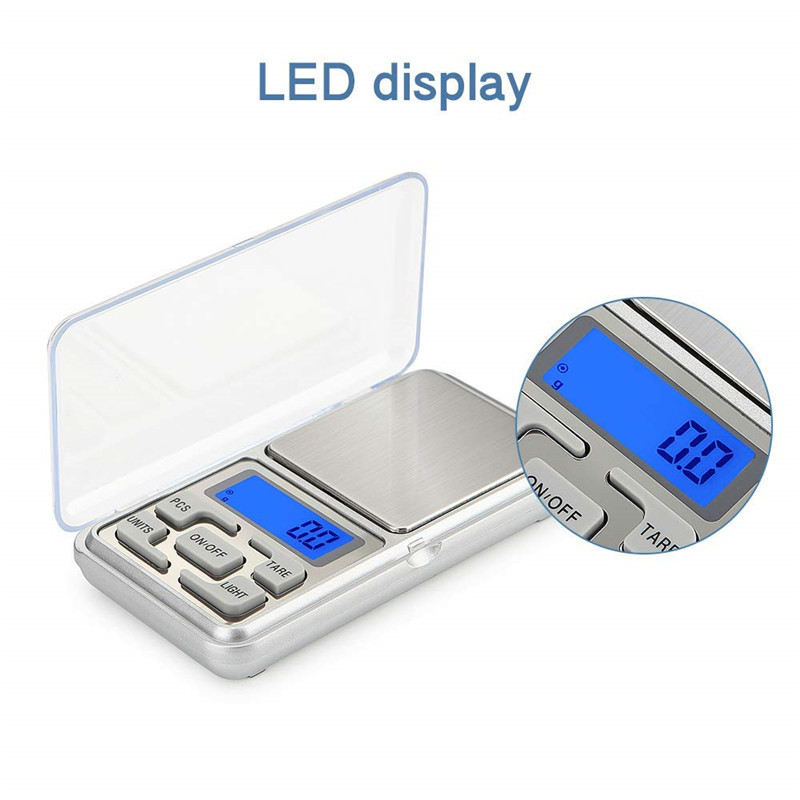 Comprar Mini báscula Digital de 500g/300g/200g/100g X 0,01/0,1g, bolsillo  eléctrico con retroiluminación de alta precisión para joyería, peso en  gramos