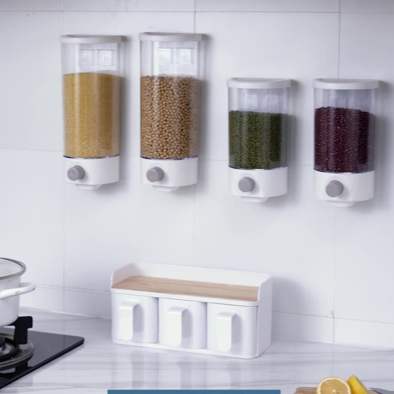 Wall Mounted Double/three-bucket Cereal Maker, Cereal Machine, Oatmeal Maker,  Cereal Dispenser, Kitchen Grocery Storage Jar, Oatmeal Nuts And Snack  Storage Jar, Kitchen Supplies - Temu