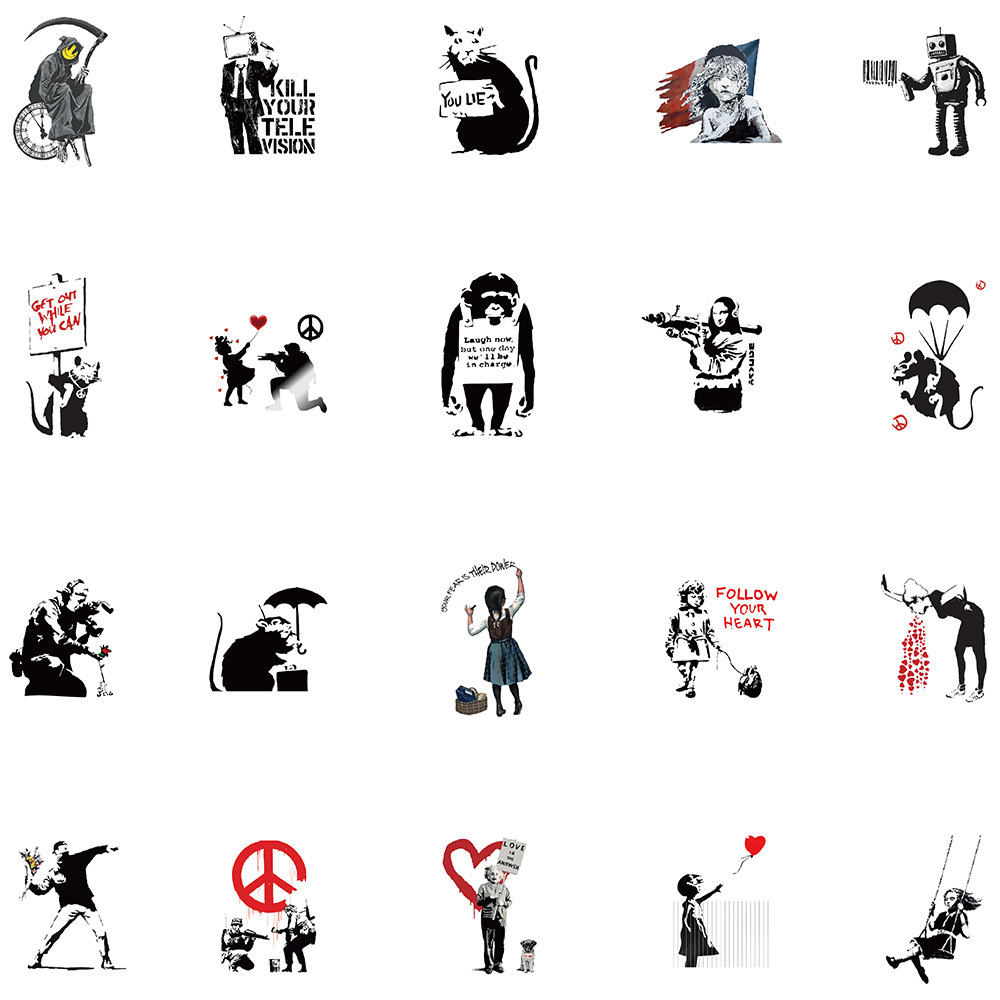 Banksy Stickers Pack: Authentic, Creative Art Collection Pack of 30  Stickers